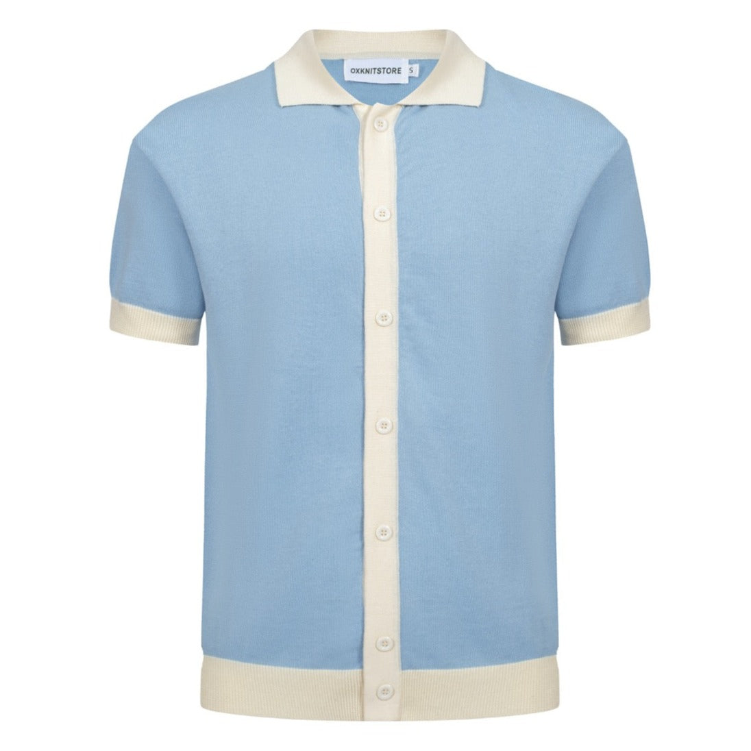 Polo casual azul oscuro degradado estilo mod de los años 70 para hombre