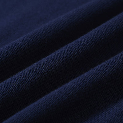 Men's Dark Blue Knitted Polo Single Pocket