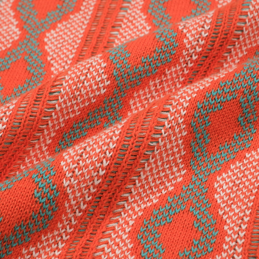 Herren orange Jacquard Strick Polo