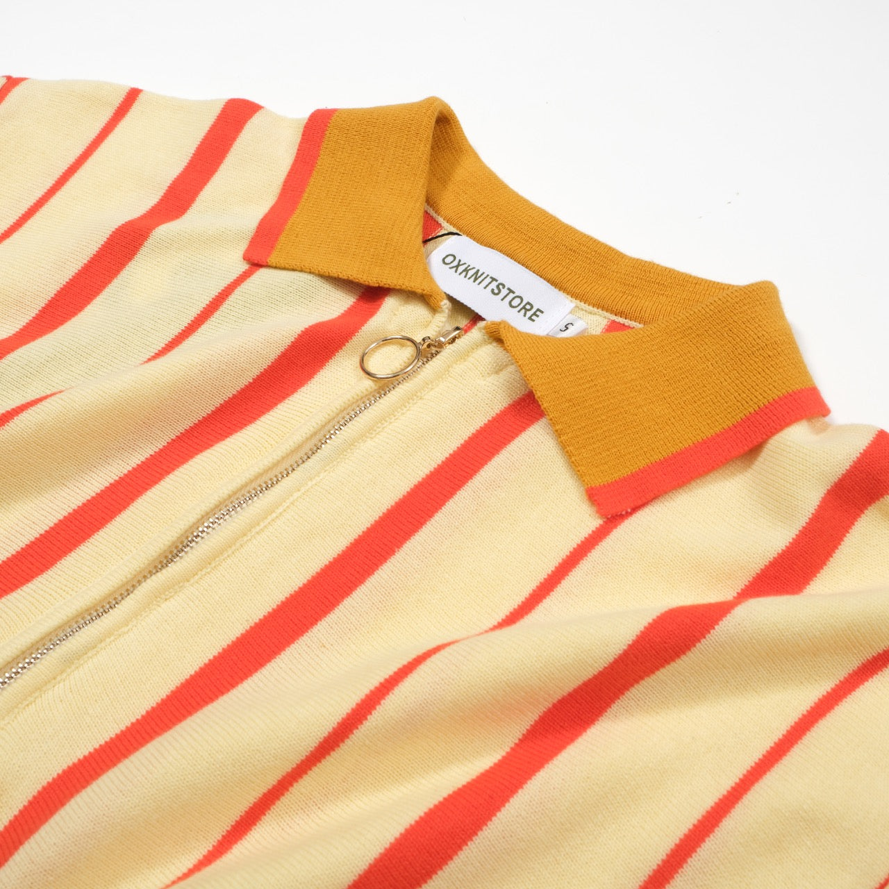 Men's Yellow Vertical Stripes Knitted Polo