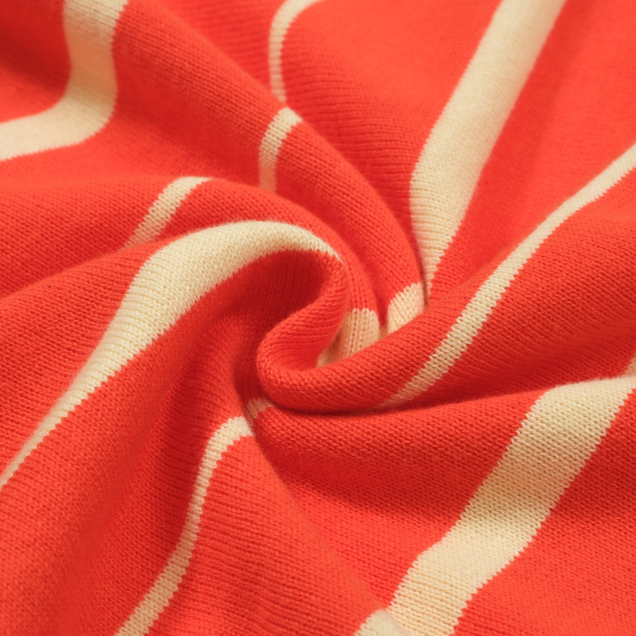 Men's Orange Vertical Stripes Knitted Polo