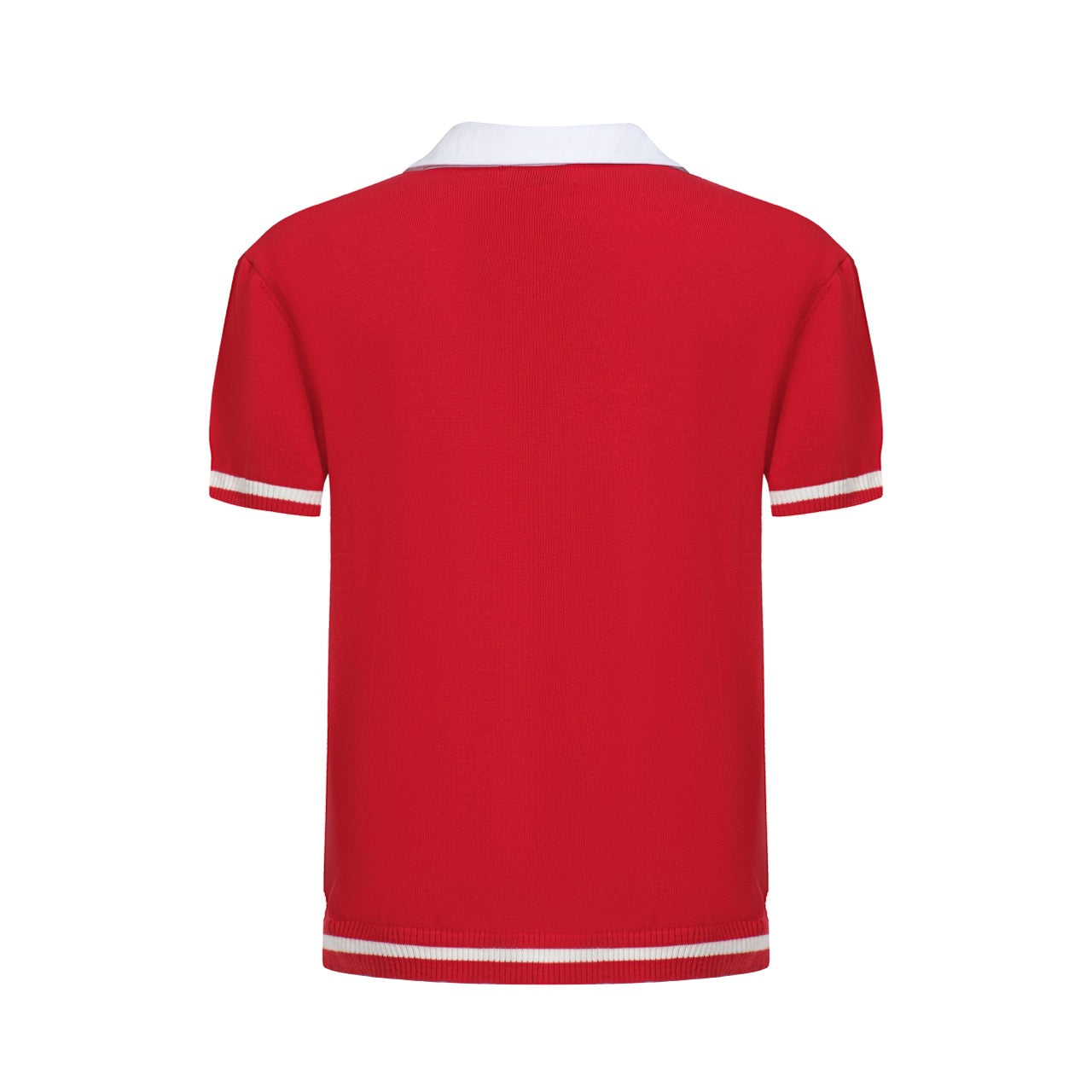 Men's Red Knitted Polo Shirts With Two Pockets