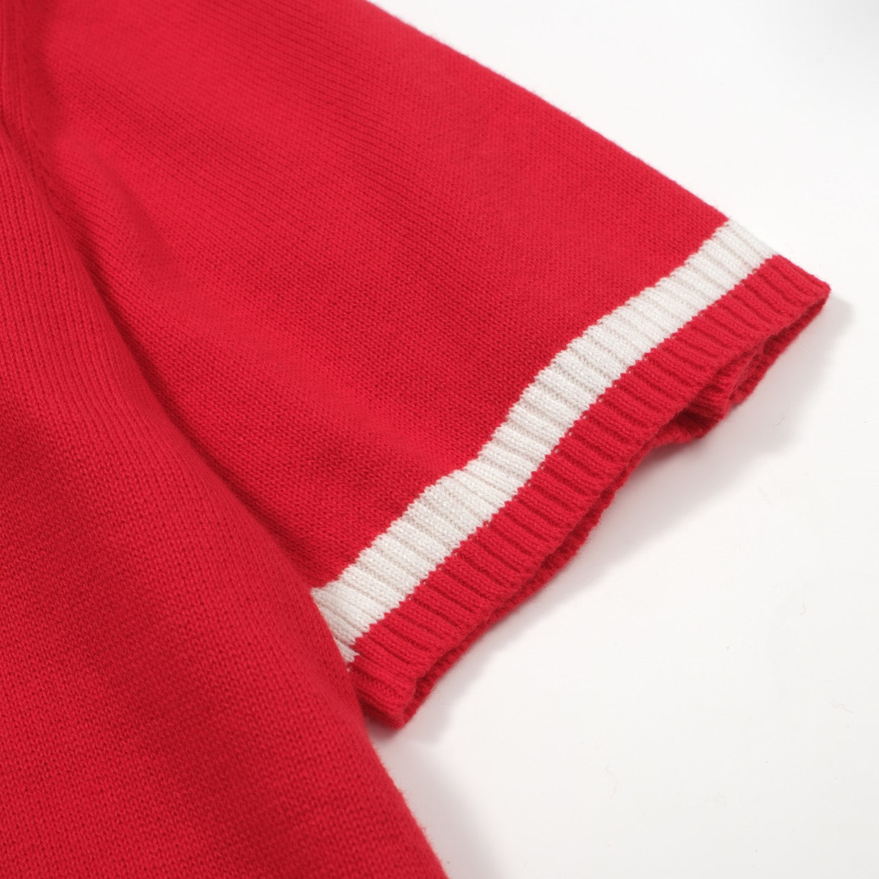 Men's Red Knitted Polo Shirts With Two Pockets