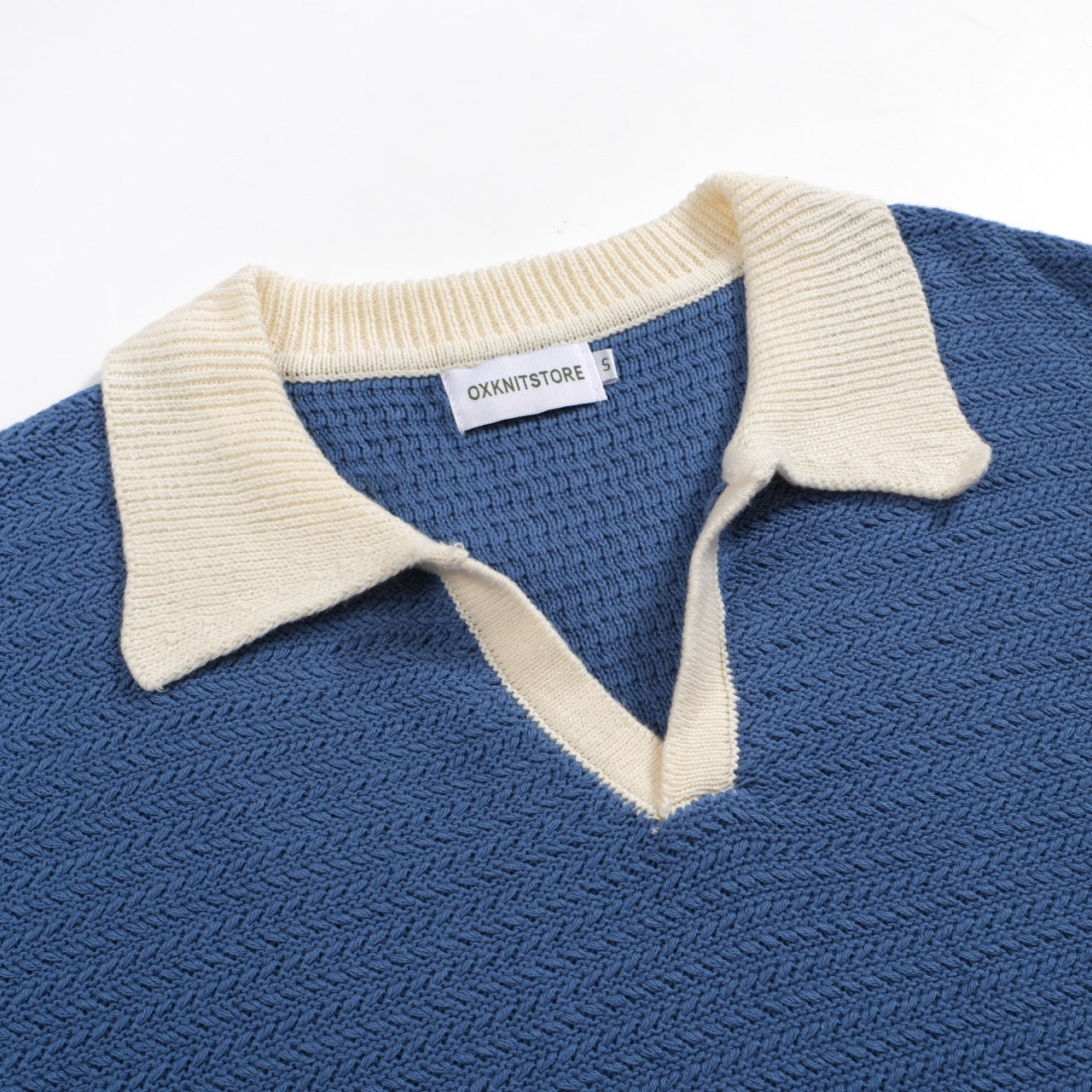 OXKNIT Men Vintage Clothing 1960s Mod Style Casual Blue