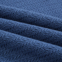 Men's 70s Knit Polo Shirt – Wide Collar Retro Short Sleeve in Navy Blue