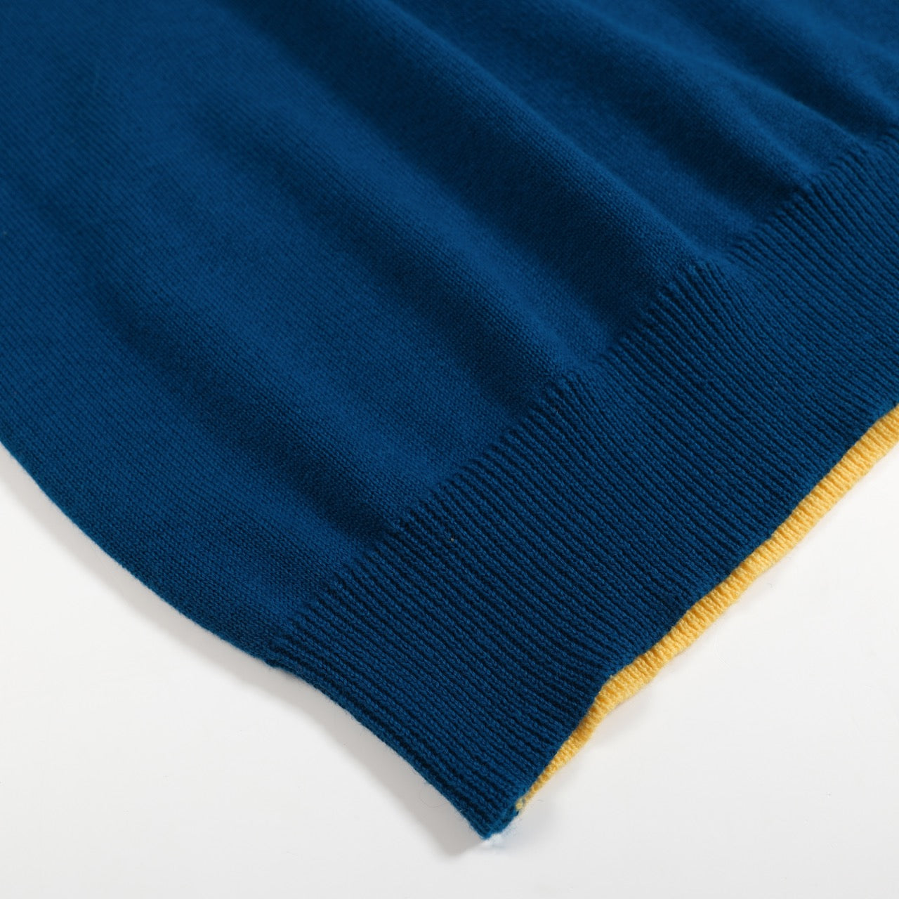 Men's Blue & Yellow Long Sleeve Knitted T-Shirt