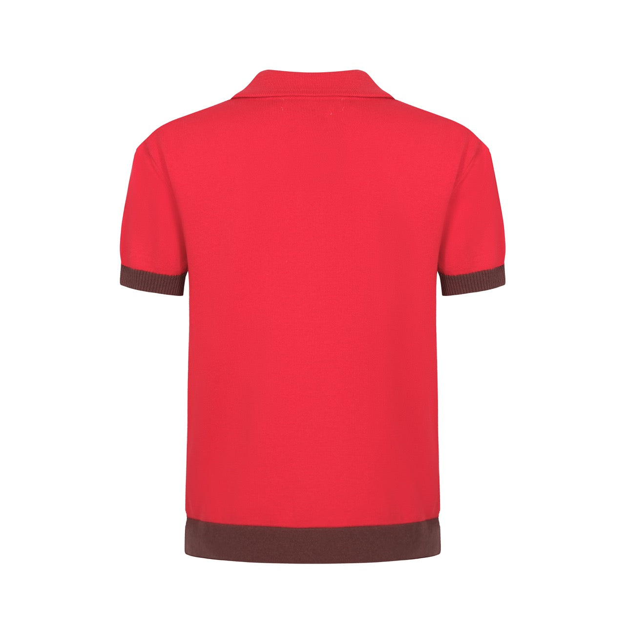 Men's Red Knitted Polo With Buttons
