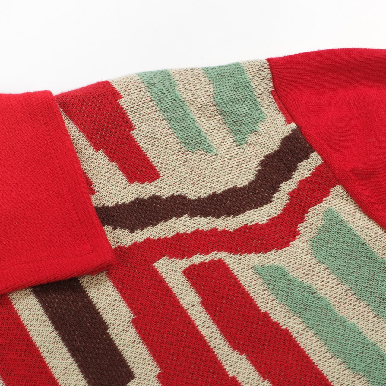 Men's Red Knitted Polo With Buttons