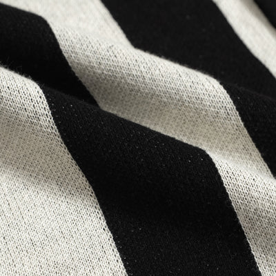 Men's Black & White Vertical Stripes Knitted Cardigan