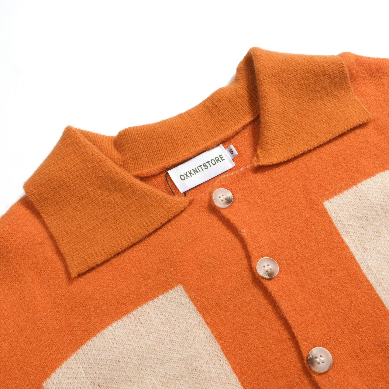 Men's Orange Polo Shirt With Block