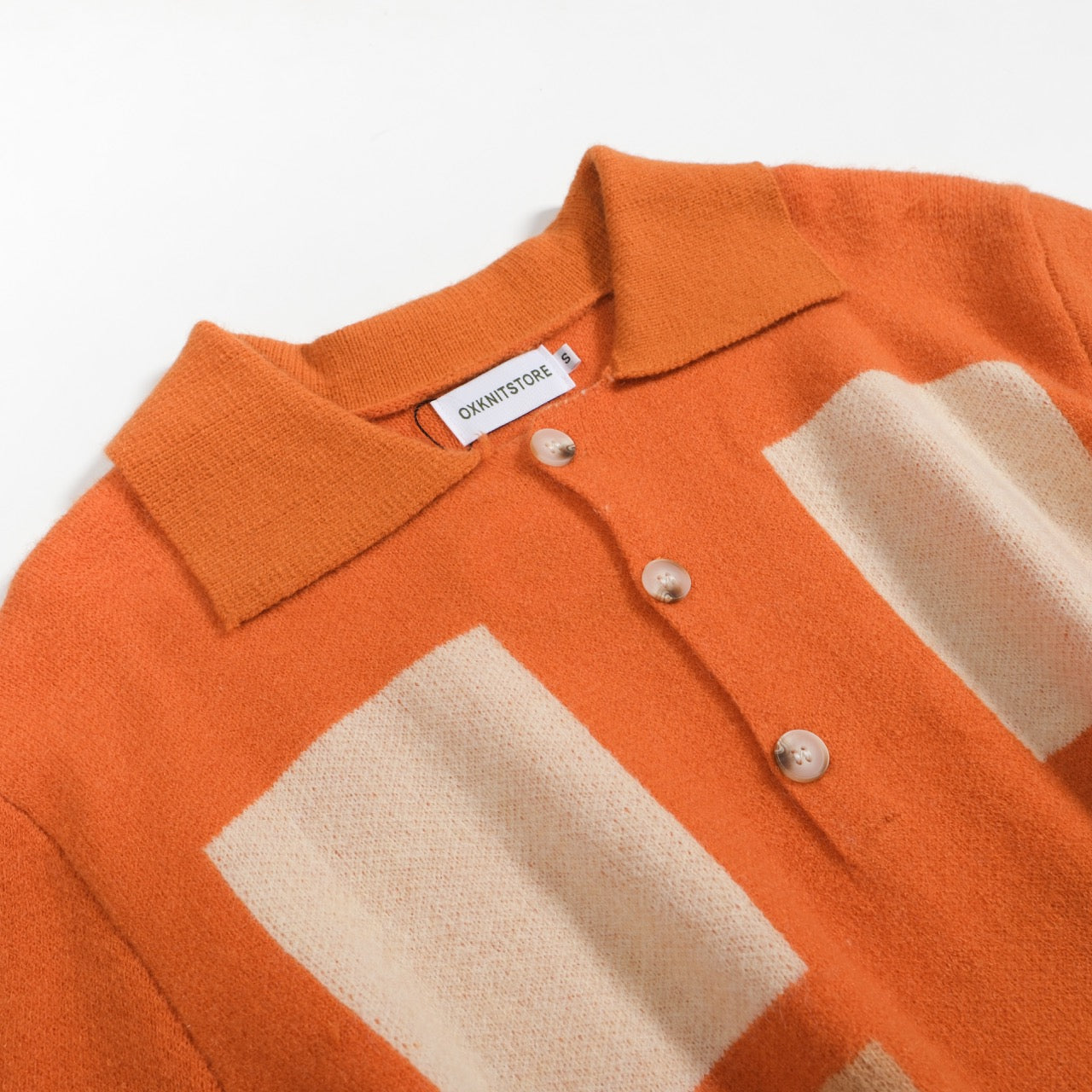 Men's Orange Polo Shirt With Block
