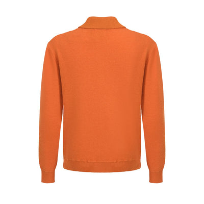 Men's Orange Polo Shirt With Block