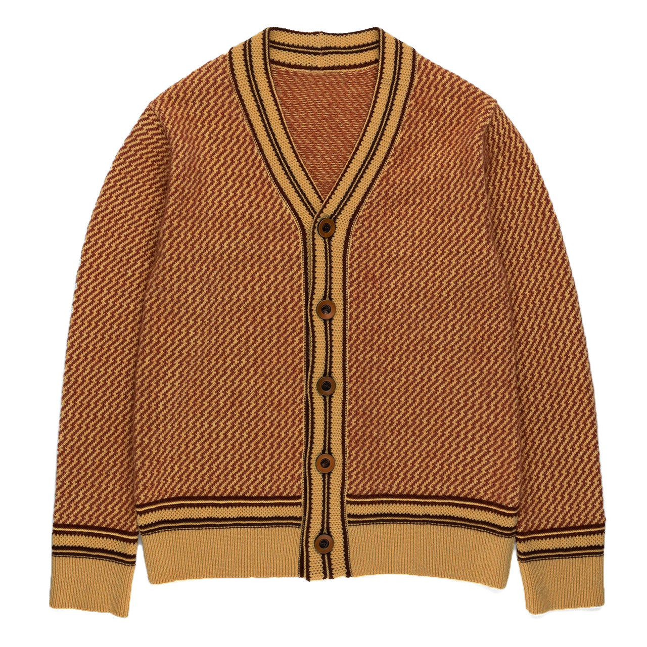 Men's Brown knit Cardigan With Buttons