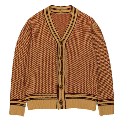 Men's Brown knit Cardigan With Buttons