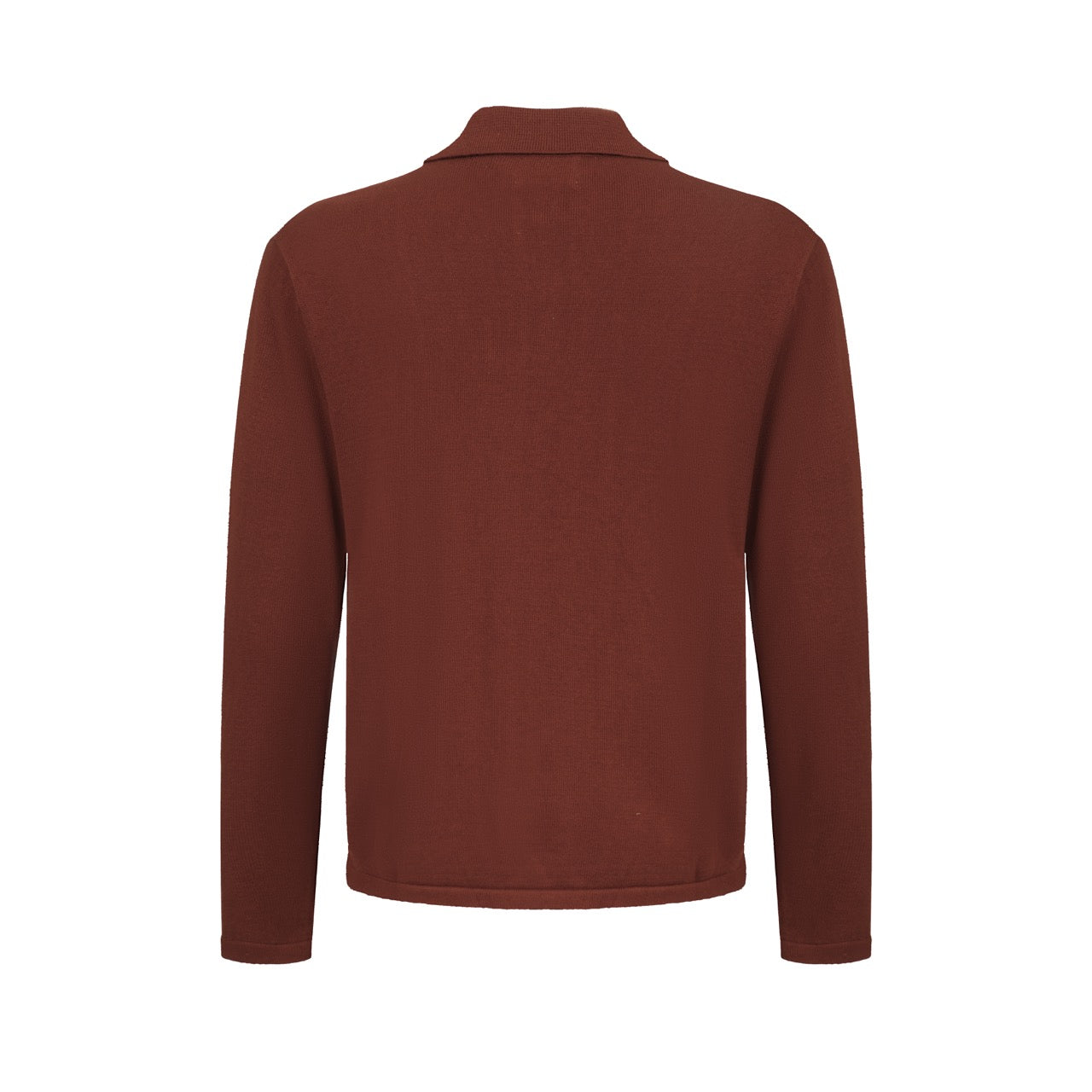 Men's Brown Knitted Polo With Zippers