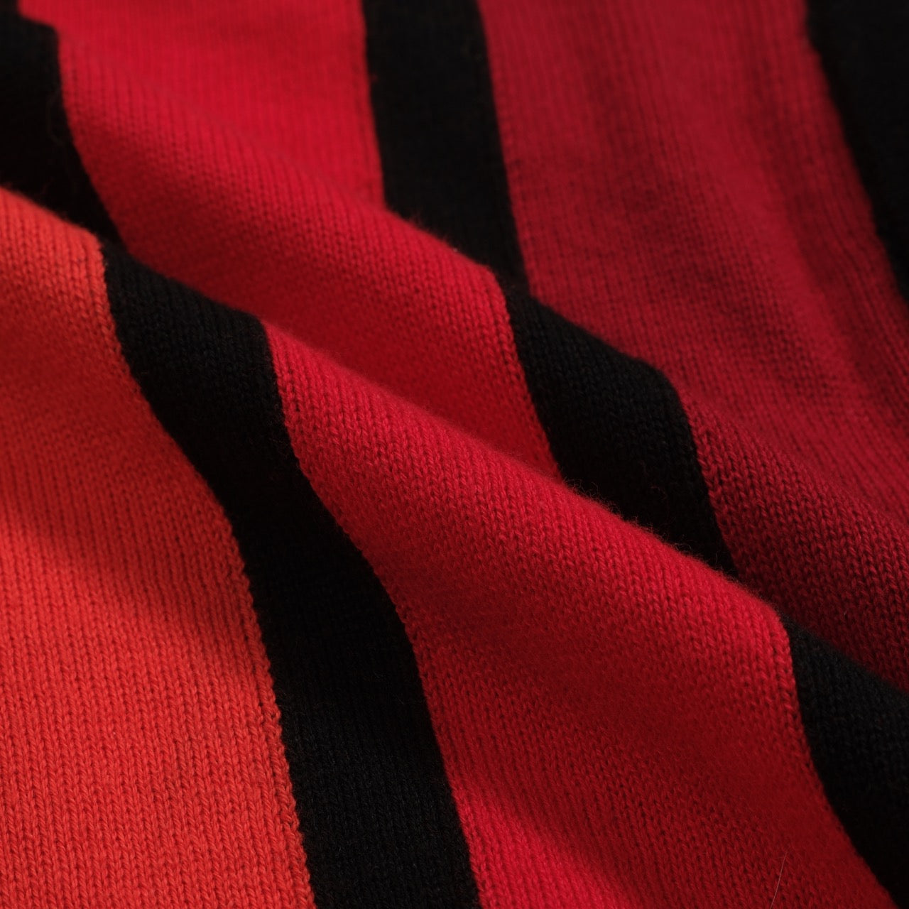 Men's Black & Red Cardigan Vertical Stripes Knitted Polo