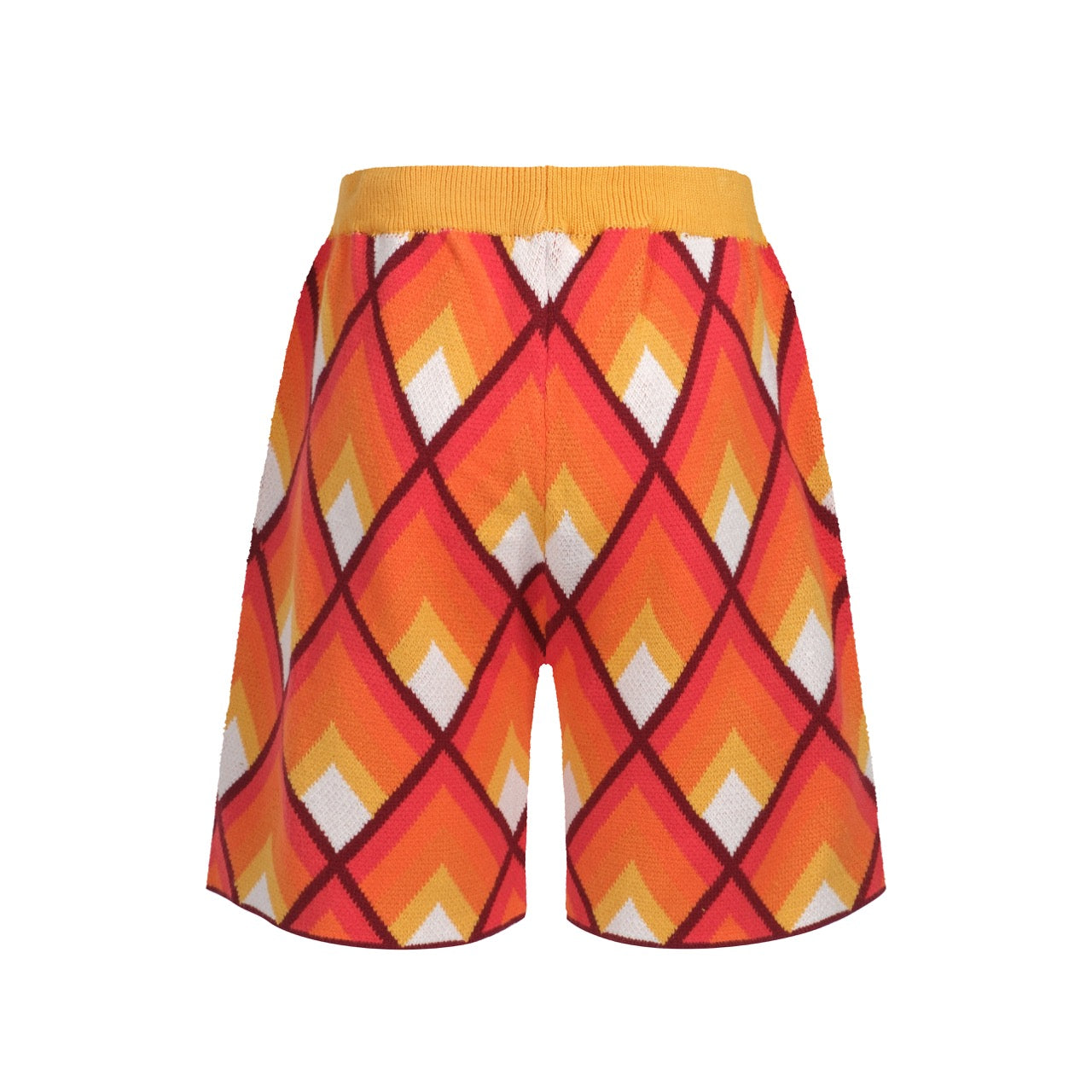Men's Yellow Knitted Shorts With Triangle