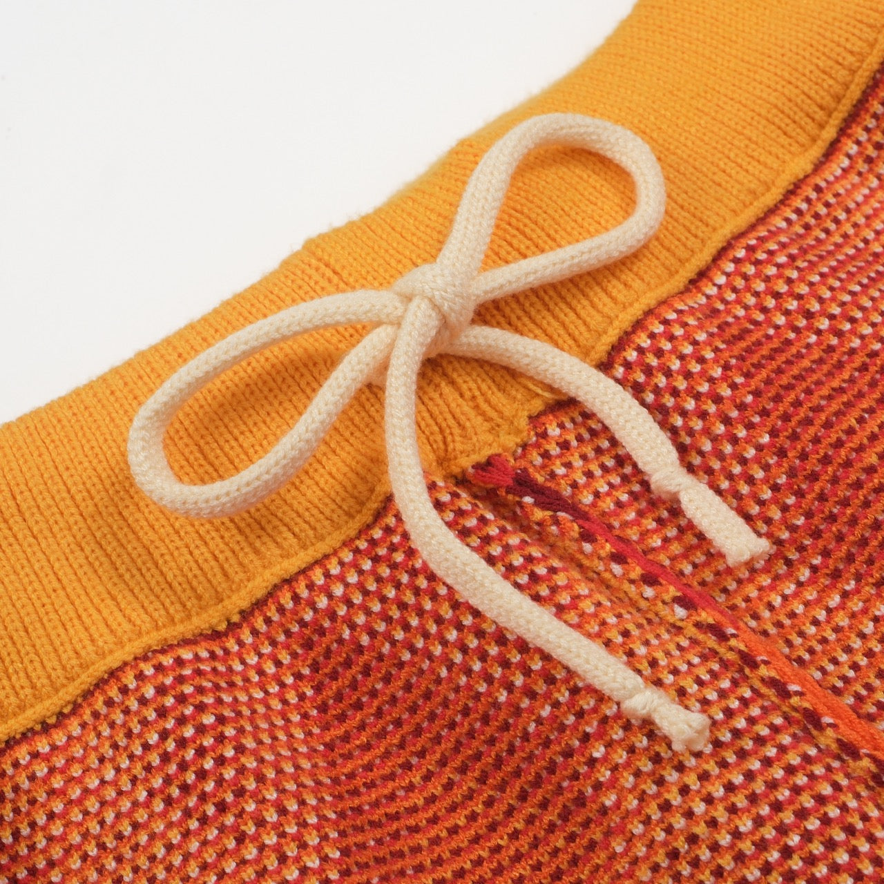 Men's Orange Knitted Shorts With Triangle