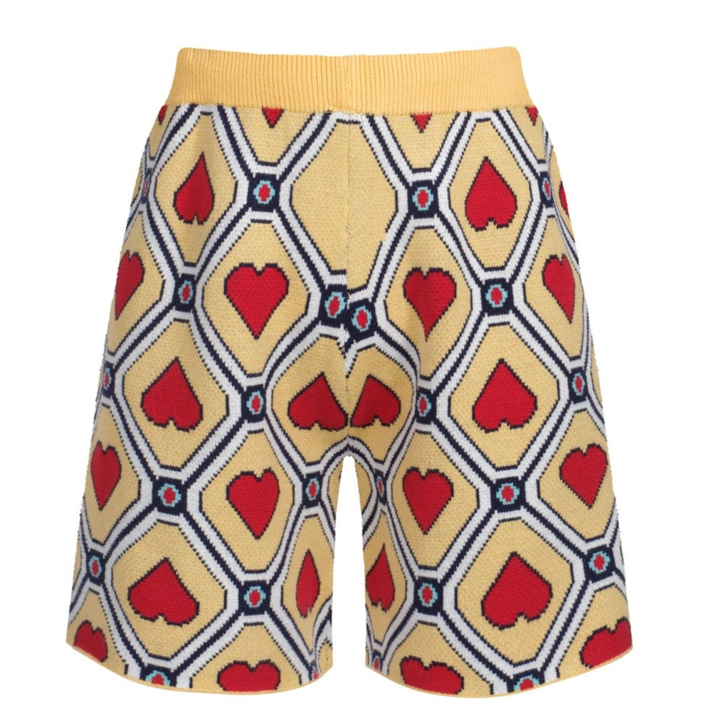 Men's Knitted Shorts With Red Heart