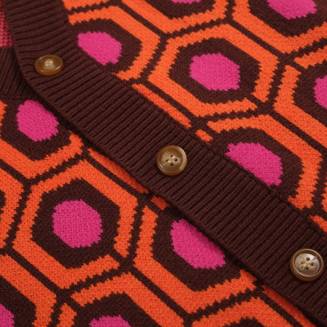 Men's Orange Geometric Knitted Long Sleeves Cardigan – OXKnit
