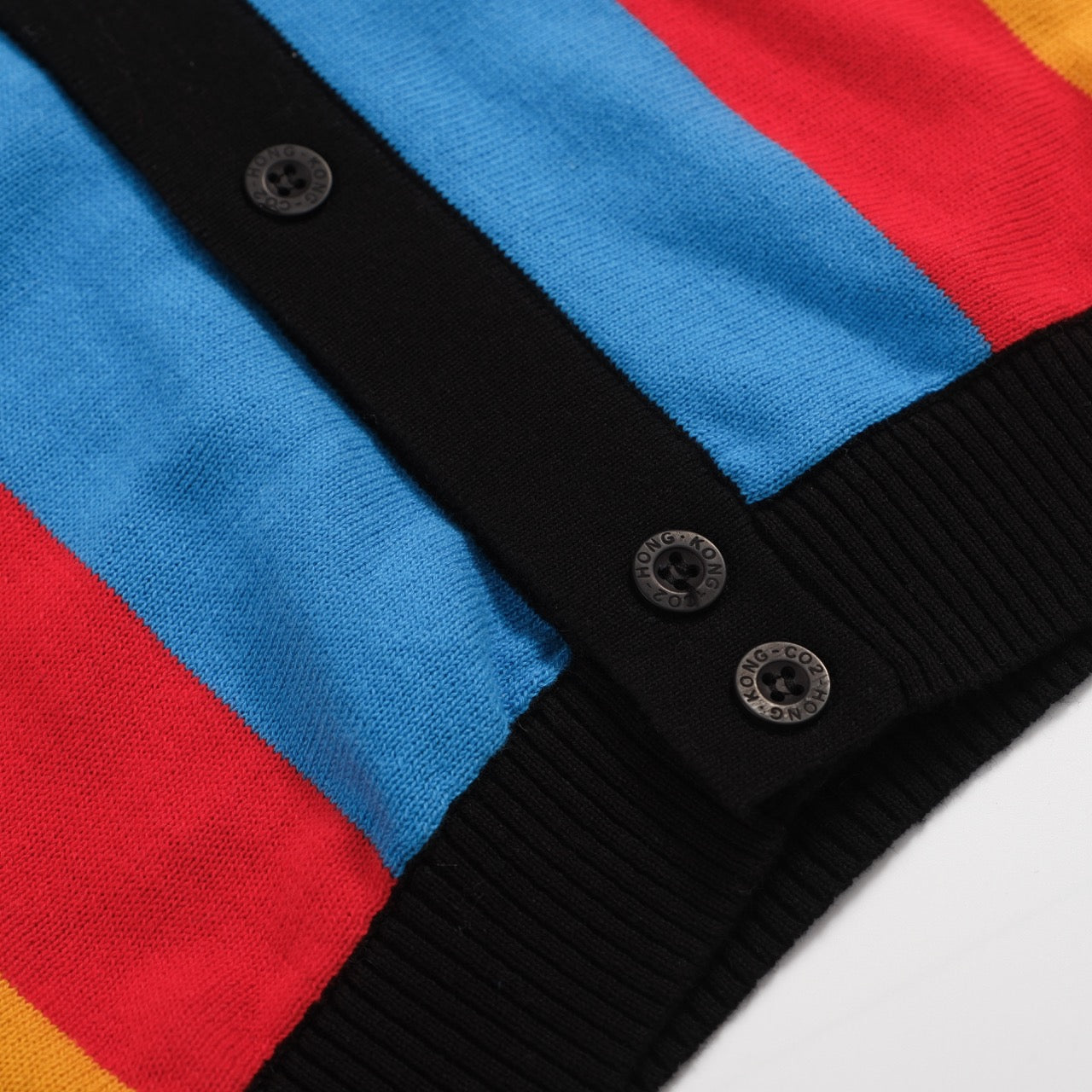 Men's Rainbow Vertical Stripes Knit Polo Shirt