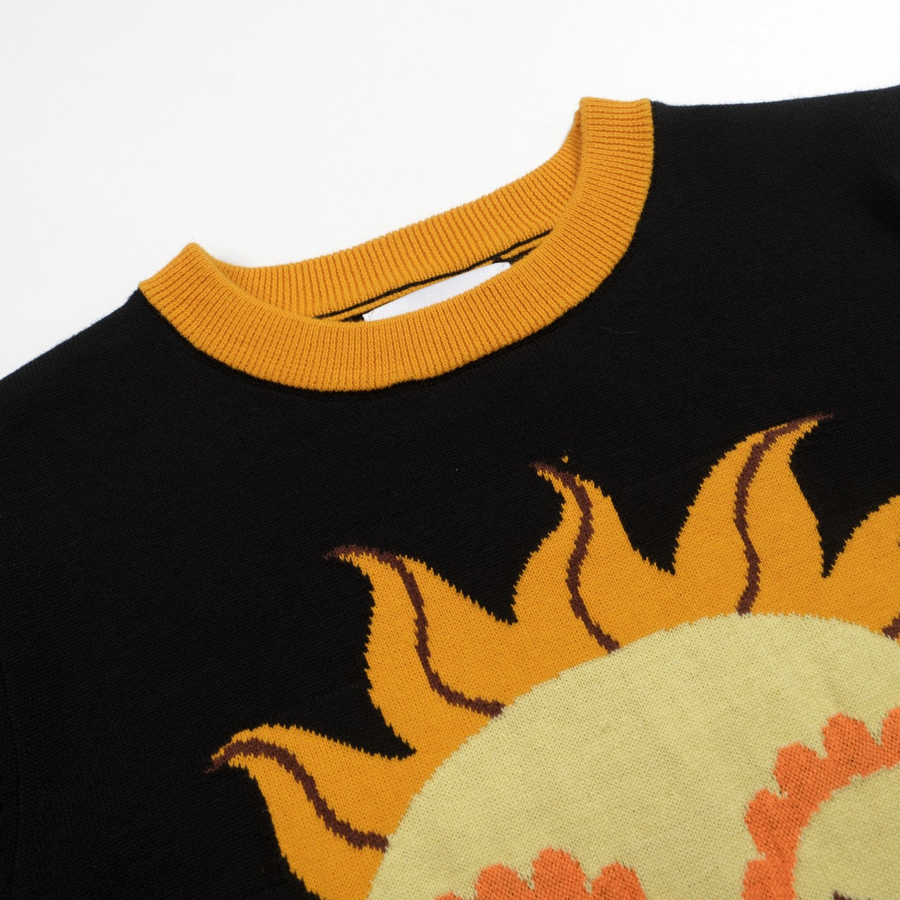 Women's Black Knitted T-shirt With Sun – OXKnit