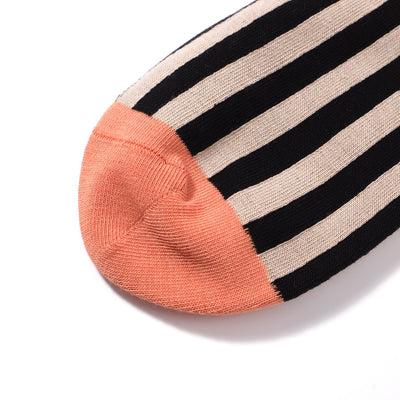 Gestreifte Socken Mitte der Wade Vertikale Streifen Kontrastfarbe Baumwollsocken