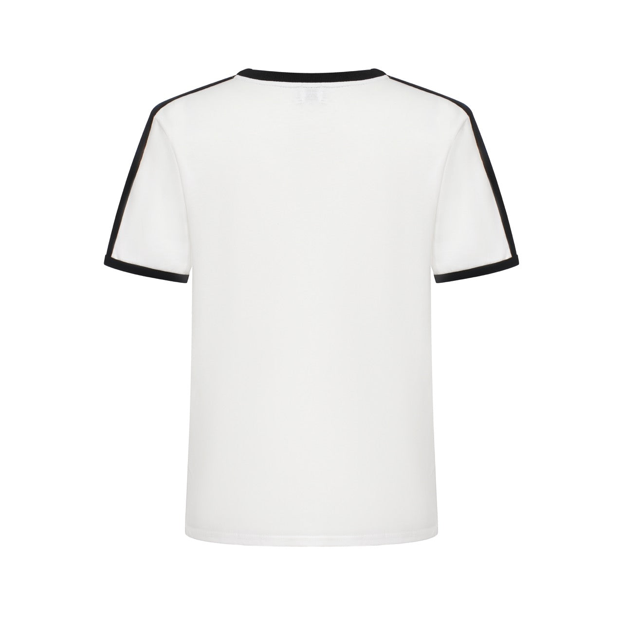 Wit katoenen T-shirt met ronde hals