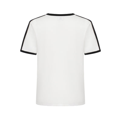 Wit katoenen T-shirt met ronde hals