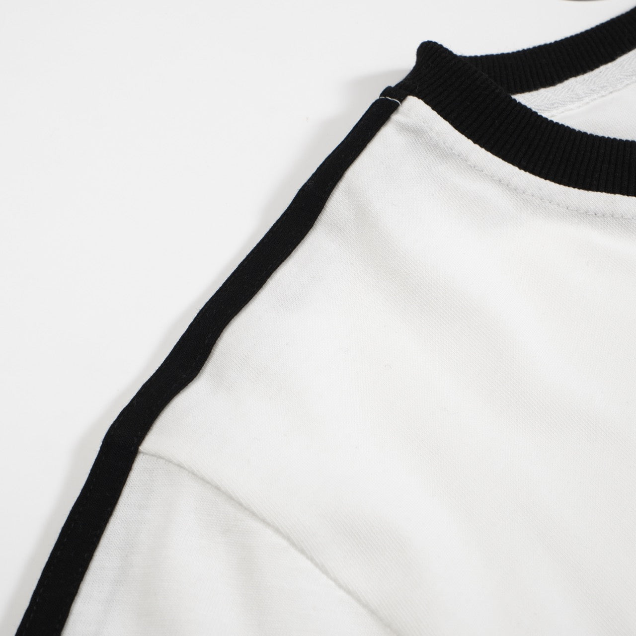 Wit katoenen T-shirt met ronde hals