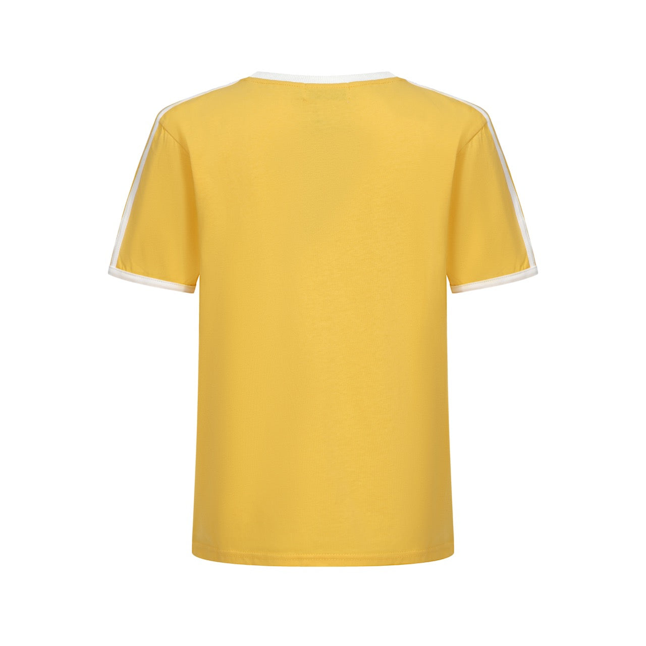 T-shirt Homme Jaune En Coton À Col Ras Du Cou