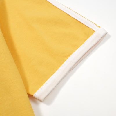 Men's Yellow Cotton Crewneck T-Shirt