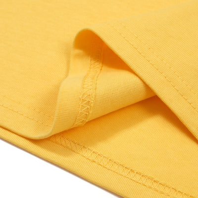 T-shirt Homme Jaune En Coton À Col Ras Du Cou