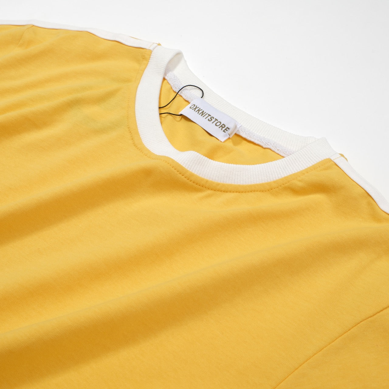 Men's Yellow Cotton Crewneck T-Shirt