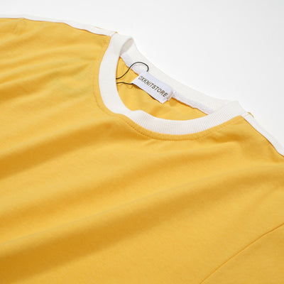 Ανδρικό μπλουζάκι με κίτρινο βαμβακερό λαιμόκοψη