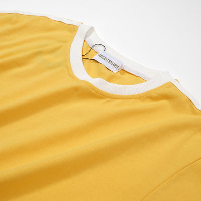 Men's Yellow Cotton Crewneck T-Shirt