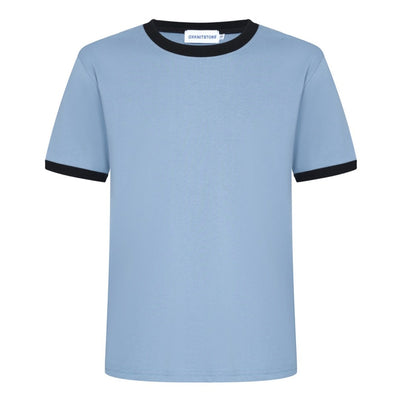 Retro Mod Ringer-T-shirt uit de jaren 60 (blauwe schemering)
