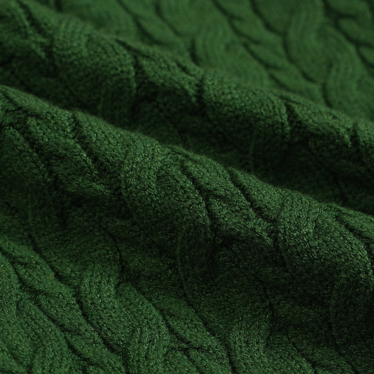 Women Green Deep V Neck Long Sleeve Knitted Sweater