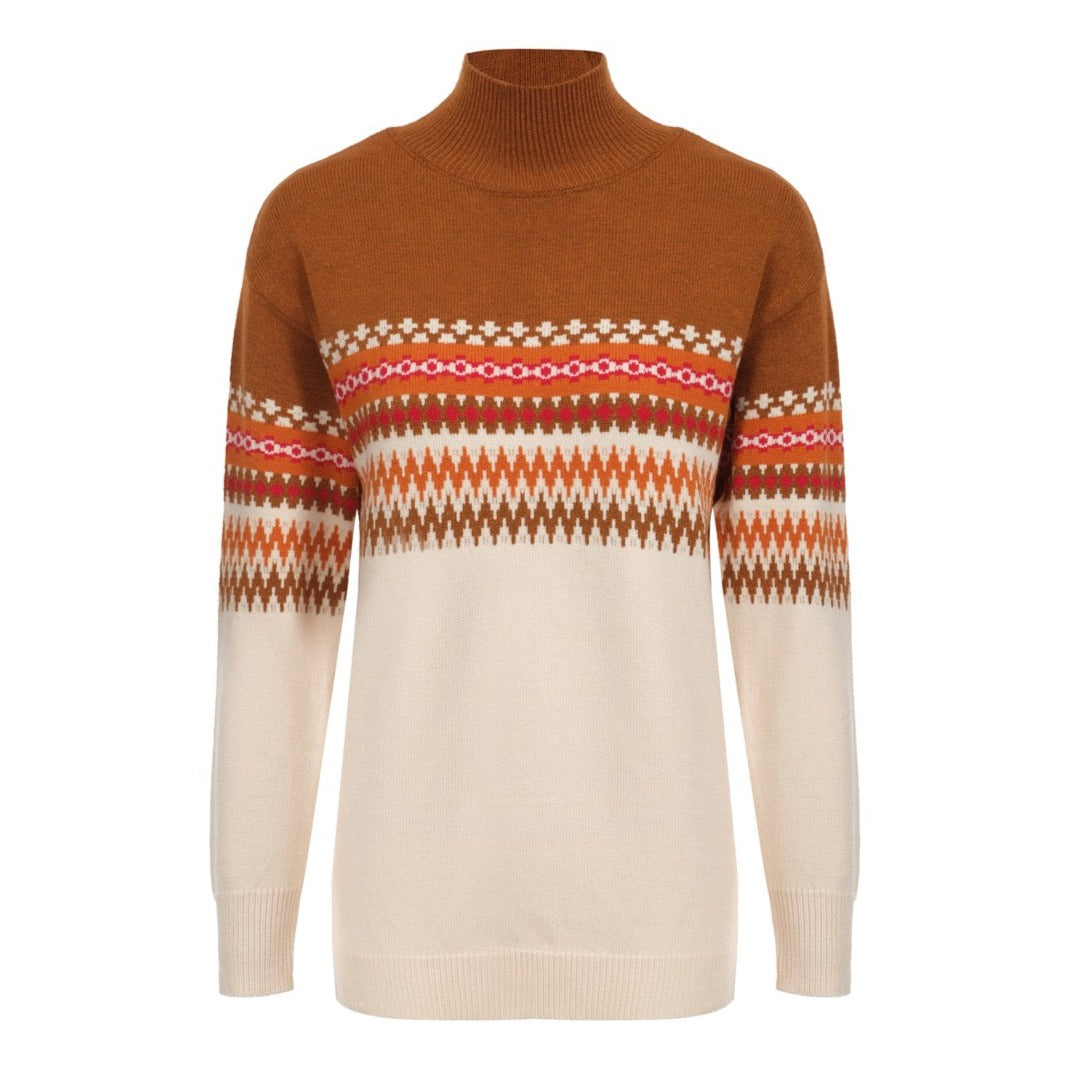 Women Brown Turtleneck Sweater