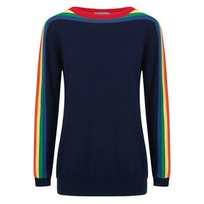 Women's Rainbow Long Sleeve Knitted T-Shirt