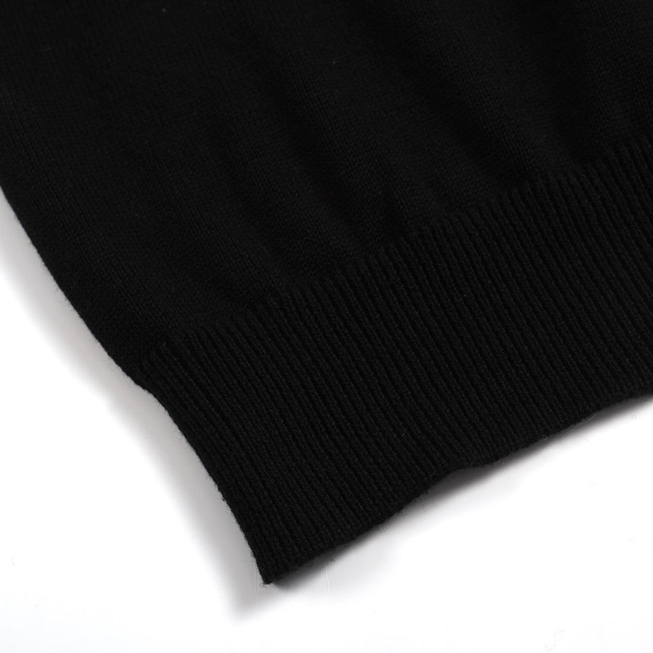 Women's Black Knitted T-Shirt With  Fairisle Stripe