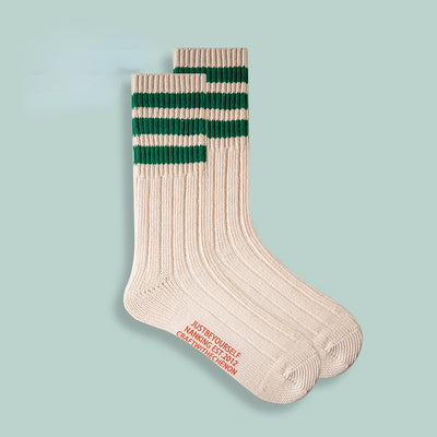 Combed Cotton Thickened Solid Color Retro Long Socks