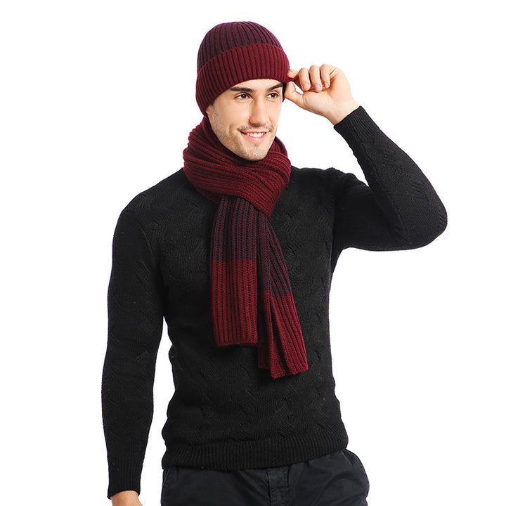 Traje térmico Guantes de bufanda para hombres y sombreros para mujeres Set de tres piezas