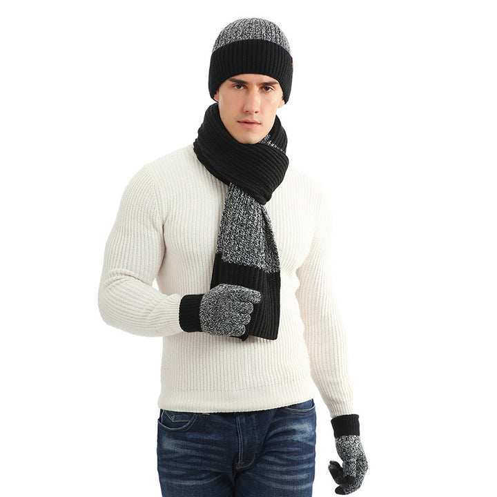 Traje térmico Guantes de bufanda para hombres y sombreros para mujeres Set de tres piezas