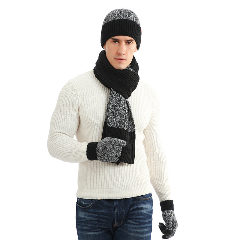 Thermal Suit Men's and Women's Hats Scarf Gloves Three-Piece Set