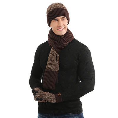 Thermal Suit Men's and Women's Hats Scarf Gloves Three-Piece Set