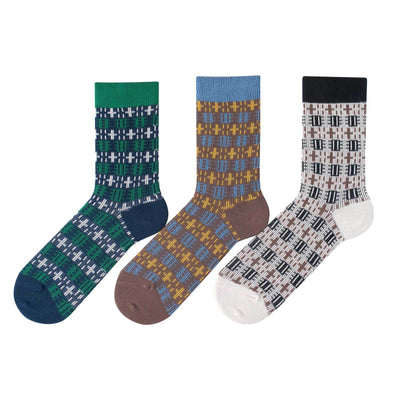 Chaussettes athlétiques à double aiguille de style ethnique rétro
