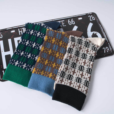 Chaussettes athlétiques à double aiguille de style ethnique rétro