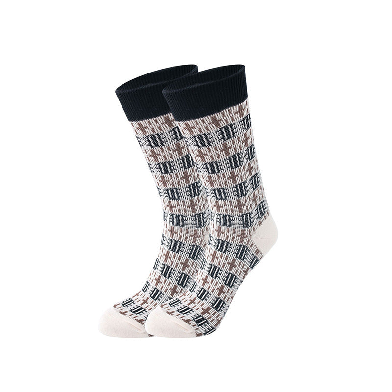 Αθλητικές κάλτσες με διπλή βελόνα σε ρετρό έθνικ στυλ