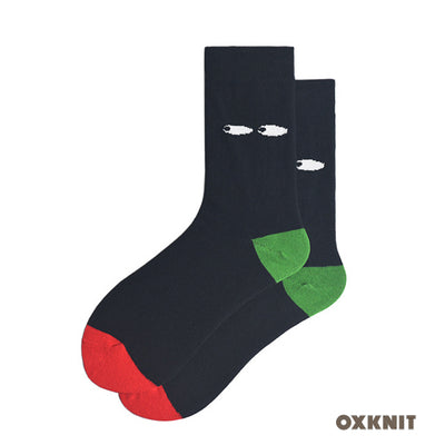 Κόκκινο Πράσινο Μαύρο Κλασικό Χρώμα ασορτί κάλτσες στη μέση της γάμπας